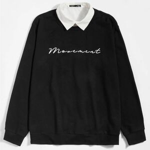 Letter graphic Stand Collar Sweatshirt